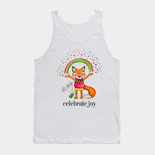 Celebrate Joy: Cute Fox Drawing Watercolor Illustration Tank Top